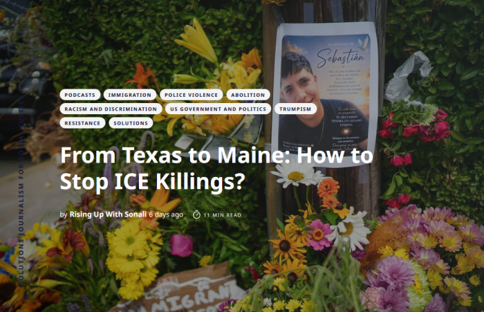 Rising Up: From Texas to Maine: How to Stop ICE Killings?