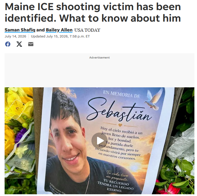 USA Today: Maine ICE shooting victim has been identified. What to know about him