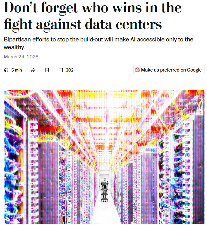 WaPo: Don’t forget who wins in the fight against data centers