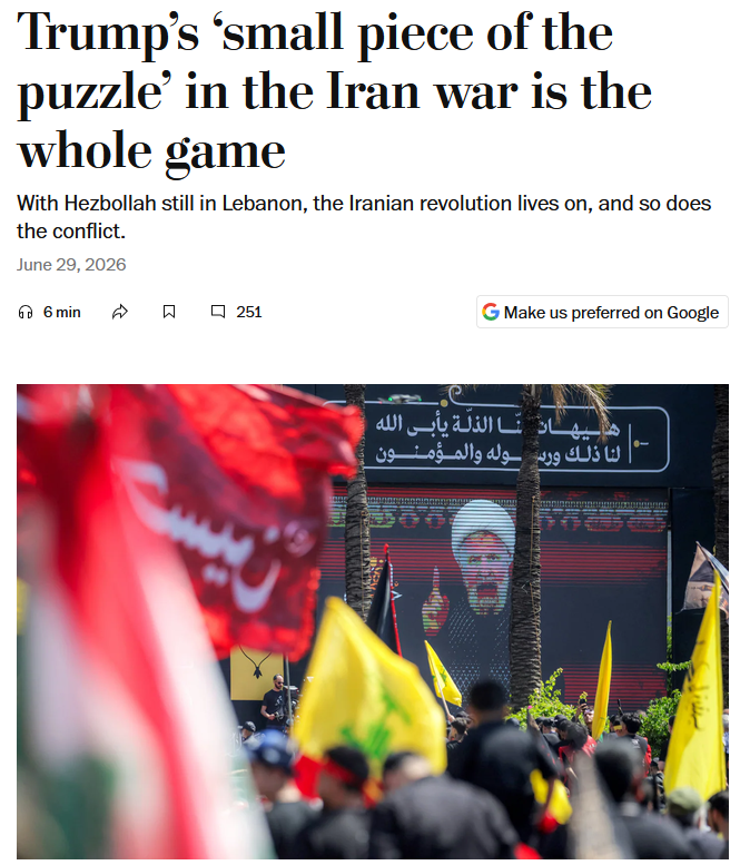 WaPo: Trump’s ‘small piece of the puzzle’ in the Iran war is the whole game