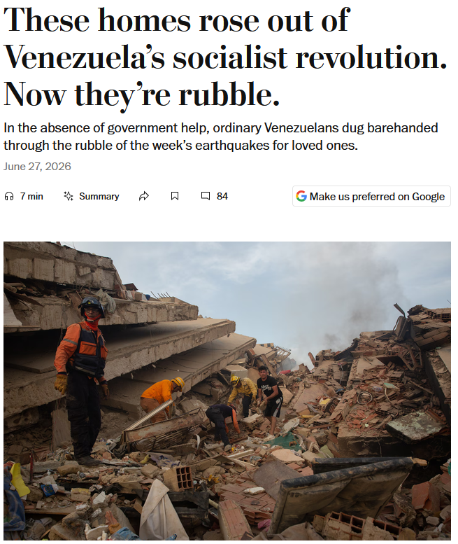 WaPo: These homes rose out of Venezuela’s socialist revolution. Now they’re rubble.