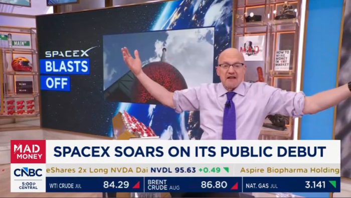 CNBC's Jim Cramer raving about Elon Musk