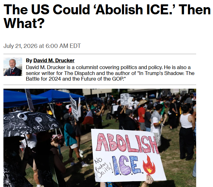 Bloomberg: The US Could 'Abolish ICE'. Then What?
