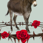 The Atlantic depicts DSA as a rose-bearing crown of thorns surrounding the Democratic donkey.