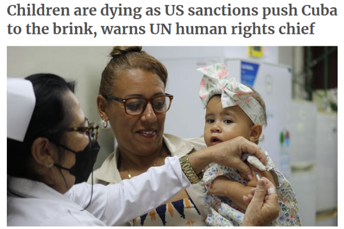 UN News: Children are dying as US sanctions push Cuba to the brink, warns UN human rights chief