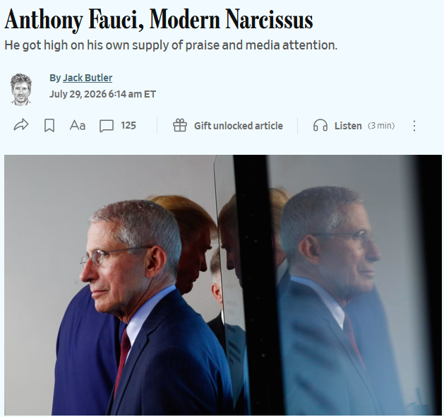 WSJ: Anthony Fauci, Modern Narcissus