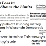 Collage of headlines reporting the results of the Wisconsin gubernatorial primary.