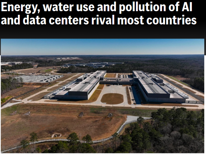 AP: Energy, water use and pollution of AI and data centers rival most countries