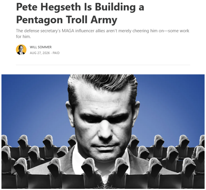 Pete Hegseth Is Building a Troll Army