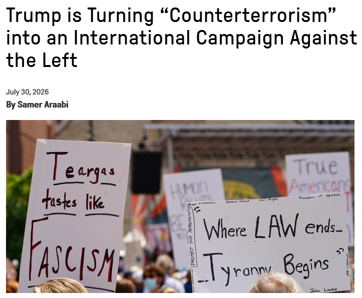 CCR: Trump is Turning “Counterterrorism” into an International Campaign Against the Left