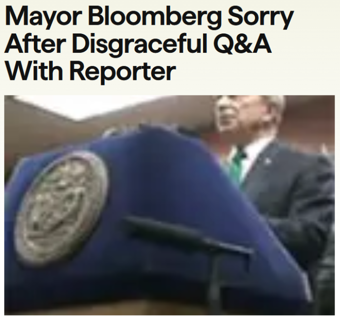 Gothamist: Mayor Bloomberg Sorry After Disgraceful Q&A With Reporter