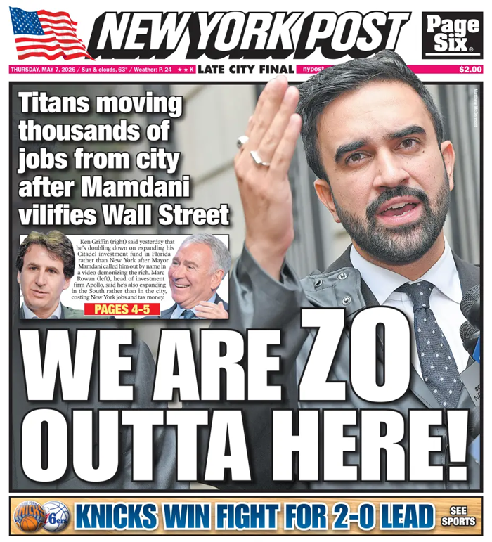 NY Post: We Are Zo Outta Here!