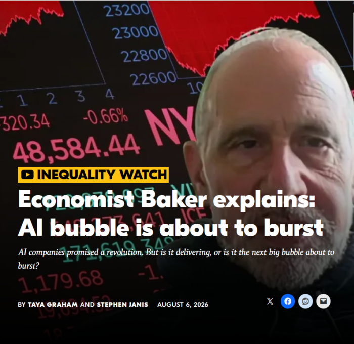 Real News: Economist Baker explains: AI bubble is about to burst