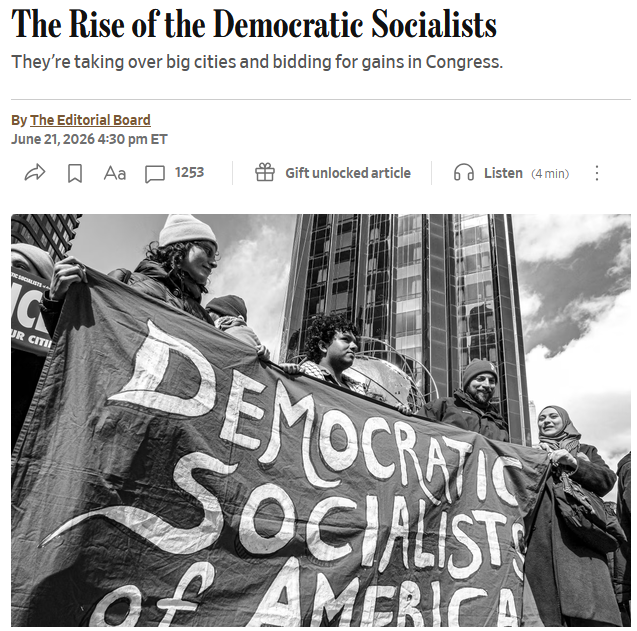 WSJ: The Rise of the Democratic Socialists