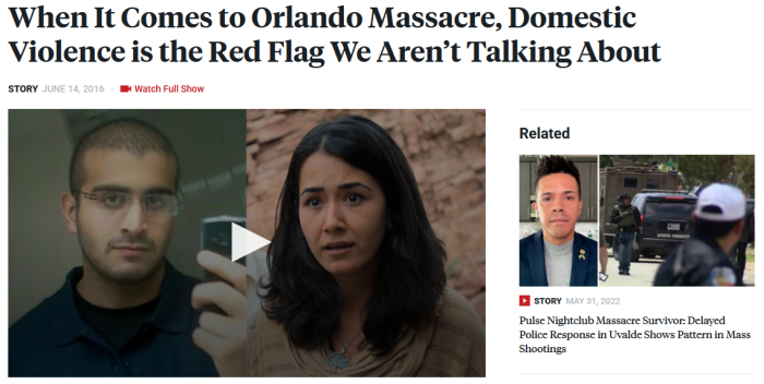 Democracy Now!: When It Comes to Orlando Massacre, Domestic Violence is the Red Flag We Aren’t Talking About