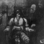 "Electrocution," George Bellows (1917)--a charcoal drawing of an execution by electric chair.