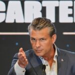 Secretary of Defense Pete Hegseth speaks at a forum of The Americas Counter Cartel Coalition in Panama City, Wednesday, Aug. 12, 2026. (AP Photo/Matias Delacroix)