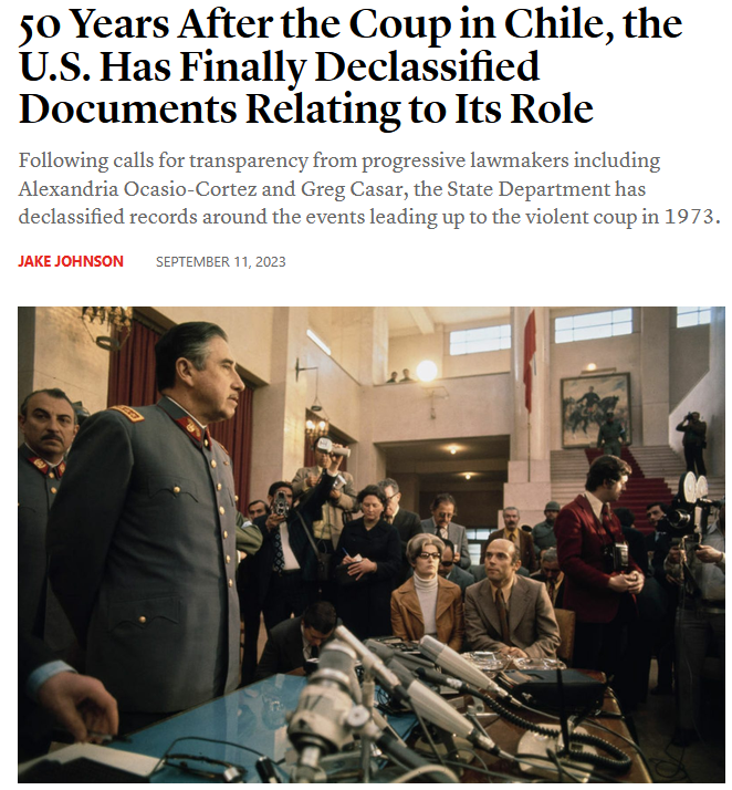 In These Times: 50 Years After the Coup in Chile, the U.S. Has Finally Declassified Documents Relating to Its Role