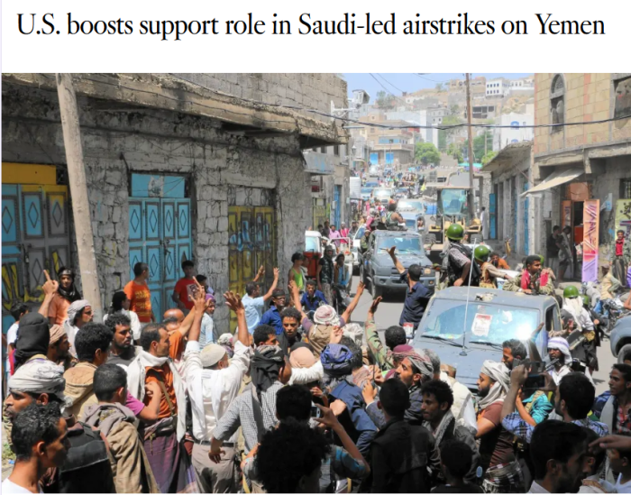 LA Times: U.S. boosts support role in Saudi-led airstrikes on Yemen