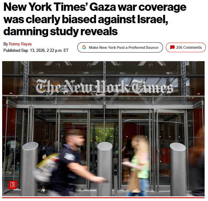 NYT: New York Times’ Gaza war coverage was clearly biased against Israel, damning study reveals