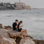 New York Times depiction of Israelis looking at cell phones on the Mediterranean coast. Photo: Ofir Berman