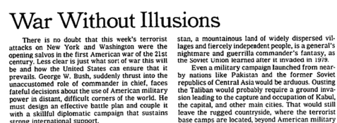 NYT: War Without Illusions