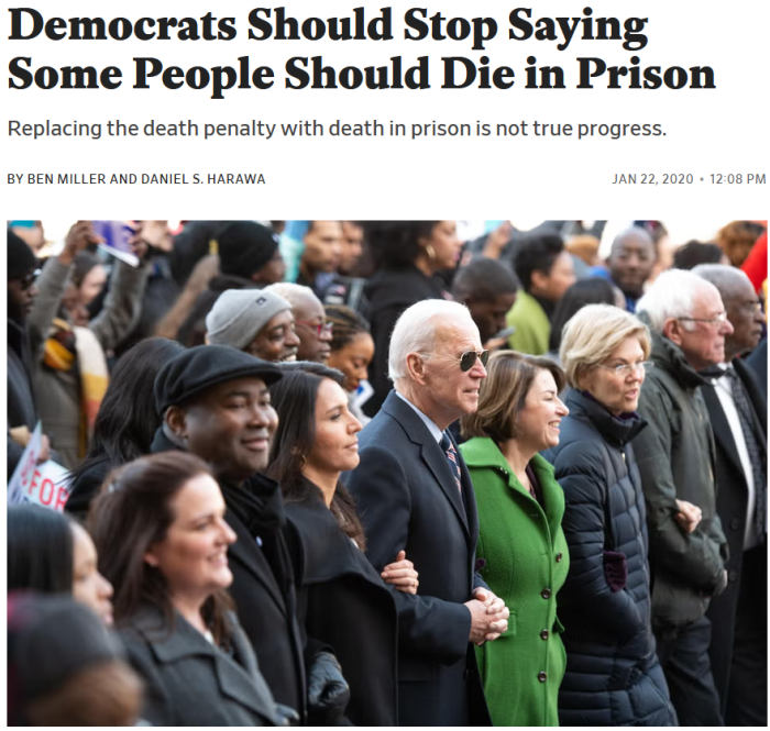 Slate: Democrats Should Stop Saying Some People Should Die in Prison