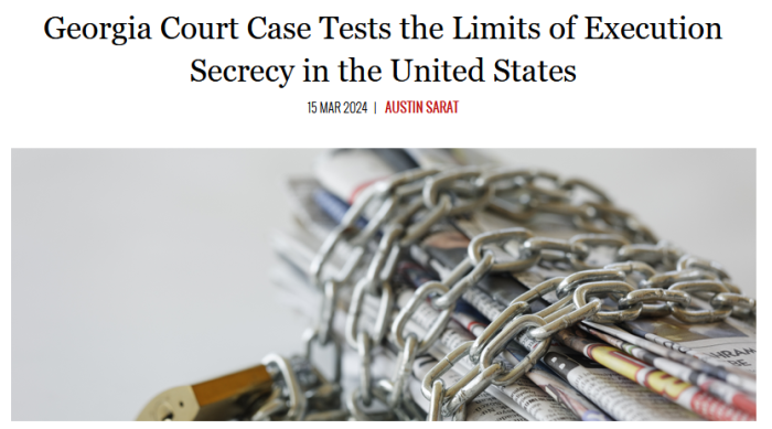 Verdict: Georgia Court Case Tests the Limits of Execution Secrecy in the United States