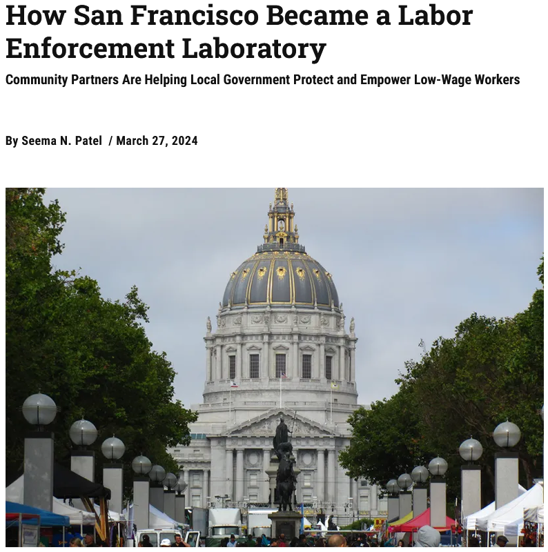 Zocalo: How San Francisco Became a Labor Enforcement Laboratory 